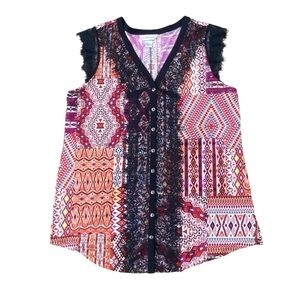 Woman’s Christopher & Banks sleeveless button down blouse size L